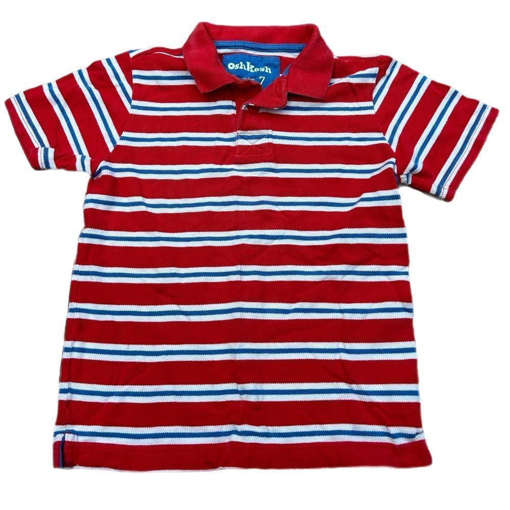 Boys Y2K OshKosh Striped Polo Shirt
